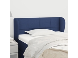 Vidaxl Cabeceira De Cama C/ Abas Tecido 93x23x78/88 Cm Azul