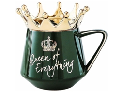 Taza De Cerámica Reina Con Tapa Corona Y Cuchara, Regalo Para Amigas Maestras Novia Esposa, Taza De Café 2025