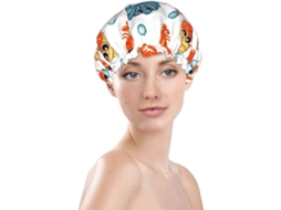 Touca De Banho Feminina, Reutilizável, Impermeável, Dupla Camada, Com Elástico, Ideal Para Cabelos Longos, Com Estampas