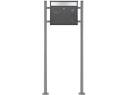Caixa de Correio em Aço Antracite Caixa de Correio Moderna Suporte 120 Cm Prateado ML-DESIGN