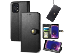 Capa De Couro Com Fivela Retrô E Cor Sólida Para Oppo Find X5 Pro