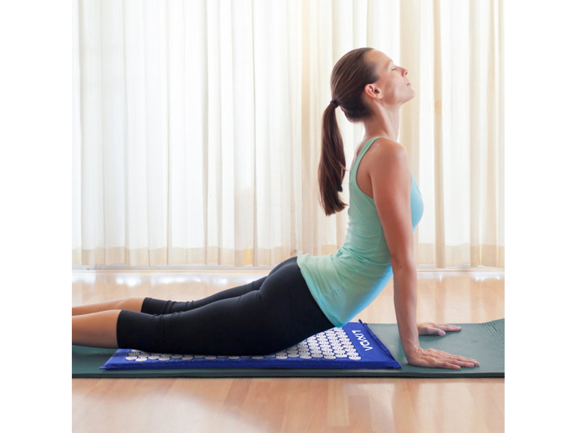 Tapete de Acupressão com Travesseiro para Alívio de Dor nas Costas Cabeça Pescoço Massagem Yoga | S/MARCA
