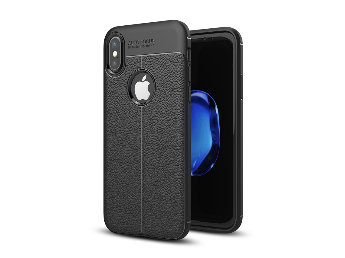Capa Rugged Leather com Cordão Anti-Roubo para Iphone X