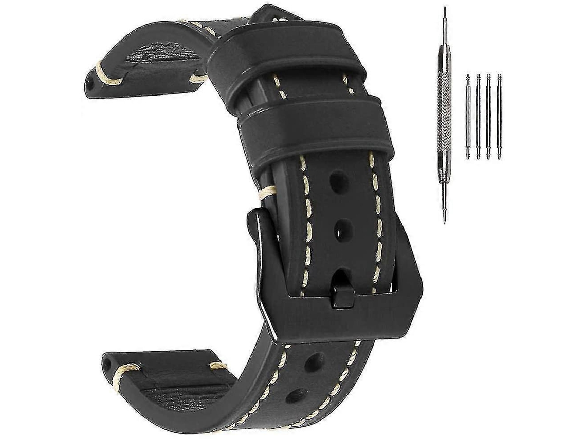 Pulseiras De Relógio De Couro Grosso Para Homens. Pulseiras De Relógio De Couro Encerado A Óleo De 20 Mm, 22 Mm E 24 Mm. Loja Olysi