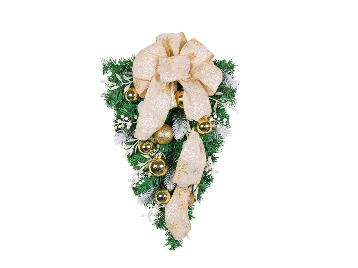 Laxiscreed Bola De Natal Em Pinheiro Com Laço Dourado Para Decoração De Lojas E Hotéis