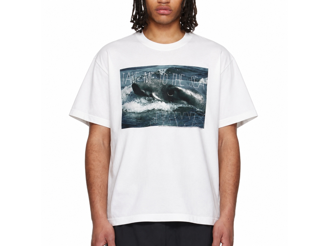 Rockinstone Jaws Movie Sea Legs White Adult T-shirt Size:s