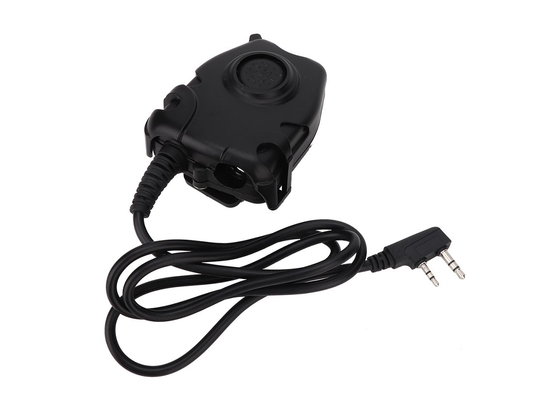 Adaptador Mali PTT para rádio walkie talkie, com fio e fone de ouvido