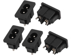 Conjunto de 5 Tomadas 2 Pinos com Entrada 250v 5a e Plugue Iec 320c8 . CHABERLU