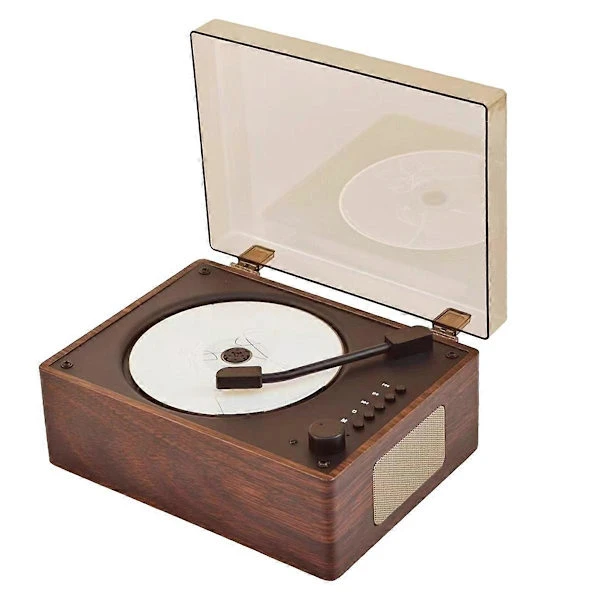 Leitor de Cd Estilo Retrô, Recarregável, Compatível com Cd, Bluetooth, Usb e Entrada Aux de 3,5 Mm, Portátil, Compatível com Bluetooth 5.0 AQUAFORGE