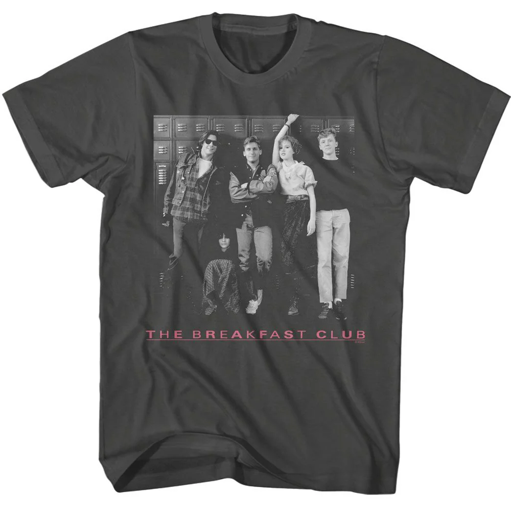 Unisex Adult T-shirt Rockinstone Breakfast Club Movie Bw Locker Photo Solid Smoke Sizexxl