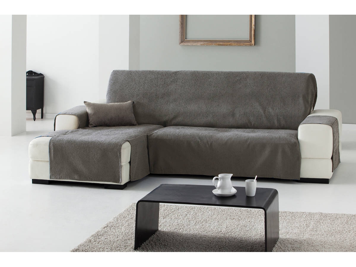 Capa Chaise Longue Jaquard TODOPARAMICASA Zoco Cinzento (Braço Esquerdo - 290 cm)