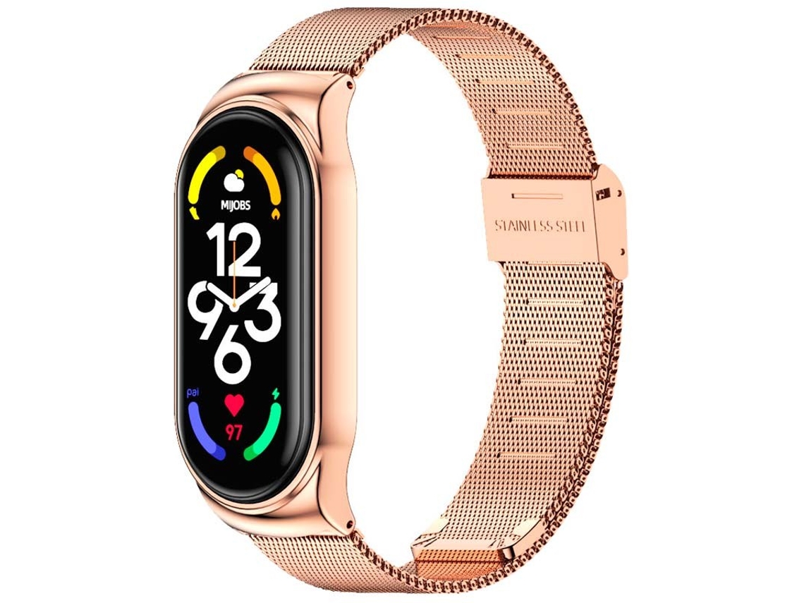 Pulseira Xiaomi Smart Band 7 Milanesa Clipe Dourado Rosa Oem