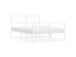 Bed Frame, Bed Frames Vidaxl Branco Aço (150 X 200 Cm)