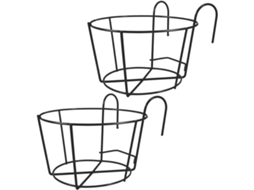 Suportes De Ferro Para Vasos De Flores Suspensos, 30 Cm, Conjunto De 2, Design Vazado, Prateleira Pa