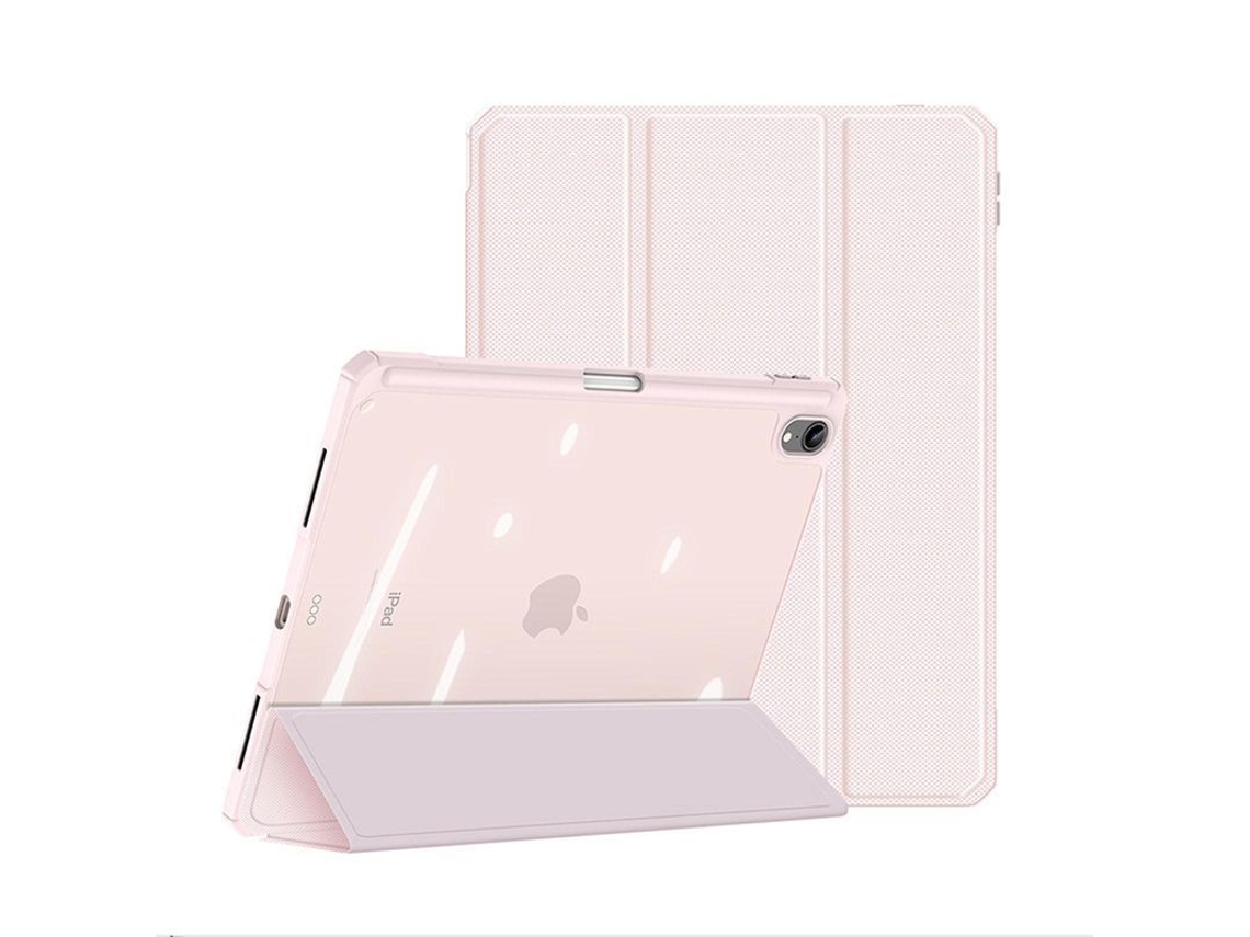Yuru capa Compatível com Ipad 10ª Geração 2022 10.9 Polegadas, Slim de Couro Pu + Tpu Anti impacto com Função Auto Dormir/acordar Rosa