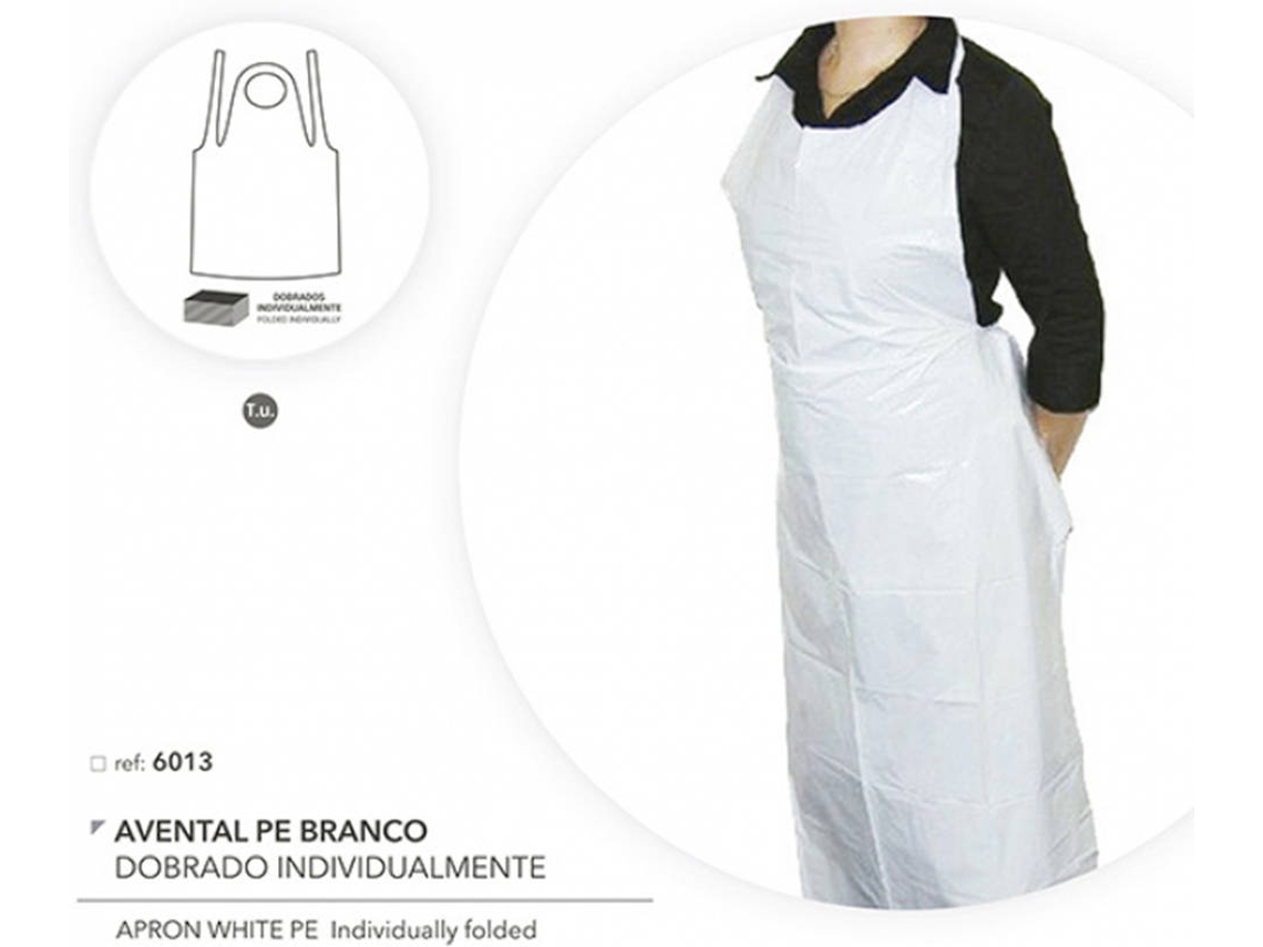 Aventais em Polietileno 25 microns 110x70cm (100 unid.) Branco