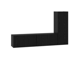 Conjunto 3 Armário De Parede Vidaxl Preto Derivados De Madeira (60 X 30 X 30 Cm)