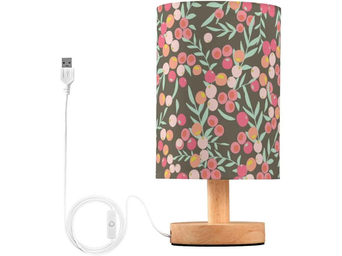 Luminária de mesa LED pequena Kll para quarto com suporte para carregamento USB, modelo vintage 32 - luzes noturnas para crianças.