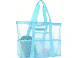 Saco De Praia Multiuso Em Rede,yuysan 43x39x20cm Azul