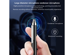 Caneta Gravadora De Voz Digital Com Ativação Por Voz E Redução De Ruído, 128gb, Preto, Mp3