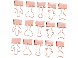 Betoky 15-Clipes de Metal Criativos para Artigos de Papelaria, Formatos Adoráveis para Escola e Secretária, Porta Papel