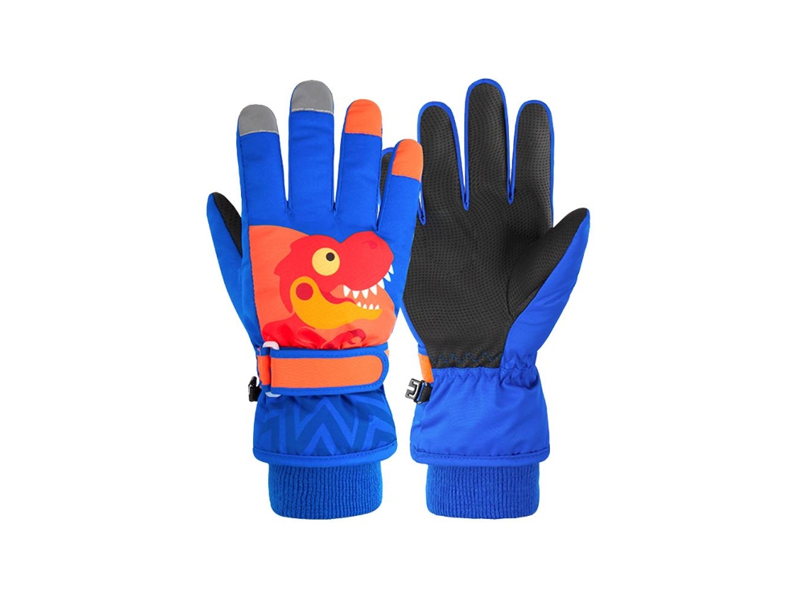 Luvas De Ski Para Crianças Inverno Quentes Impermeáveis Anti-deslizantes Com Design De Dinossauro Para Meninos E Meninas