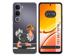 Capa Tumundosmartphone De Silicone Transparente Para Vivo Y31 5g / Y21d Com Estampa De Avestruz Em Desenho Animado