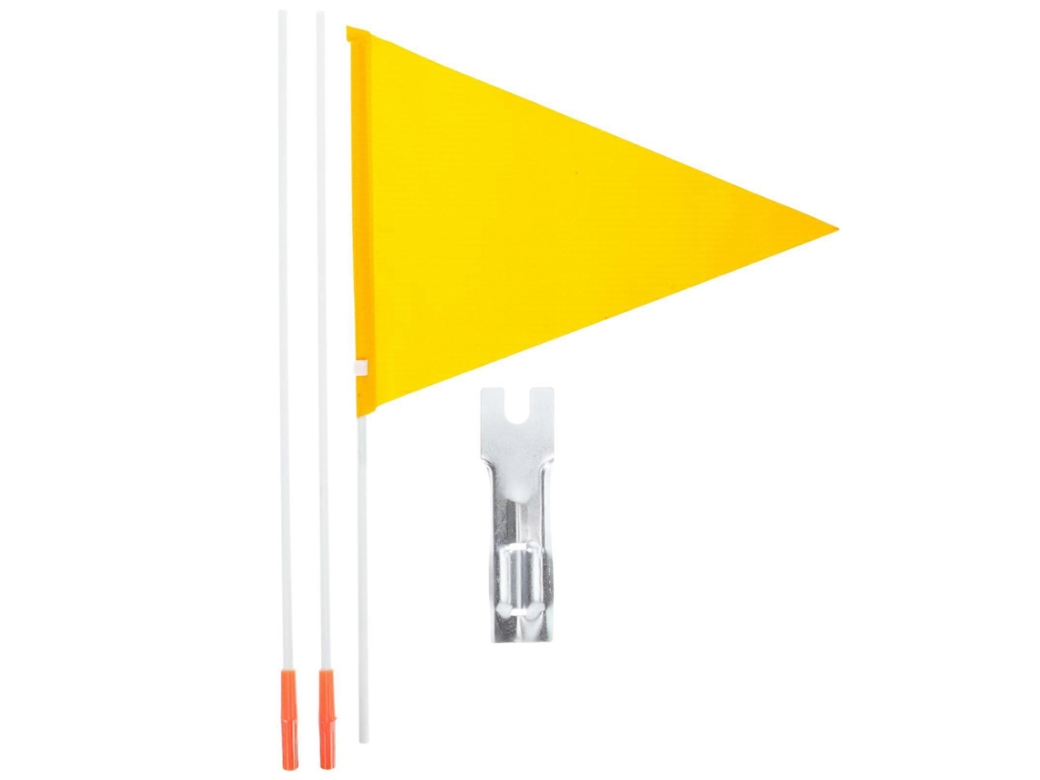 Rebe bandera de Seguridad Resistente Al Rasgado para Bicicleta Recumbente Con Palo Y Soporte de Montaje 38x0,6cm Amarillo