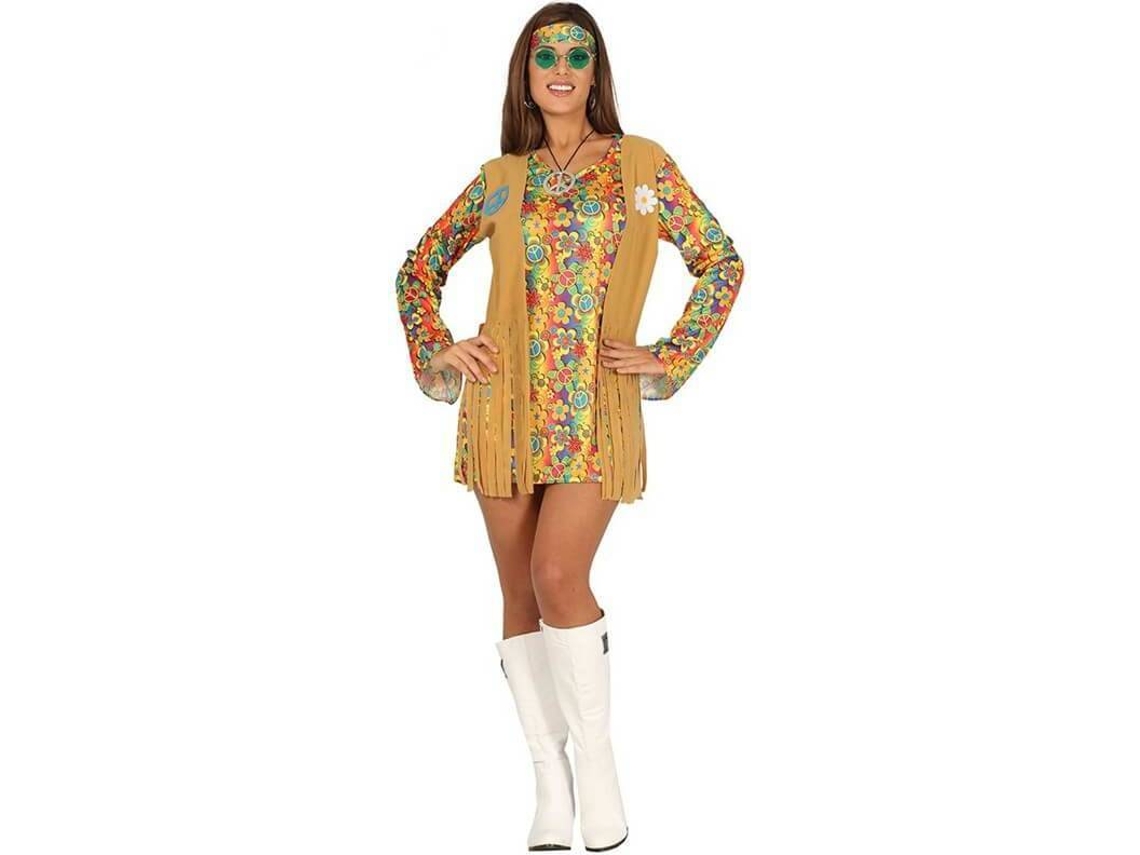 Fato de Mulher DISFRAZZES Hippie Curto (Tam: L)
