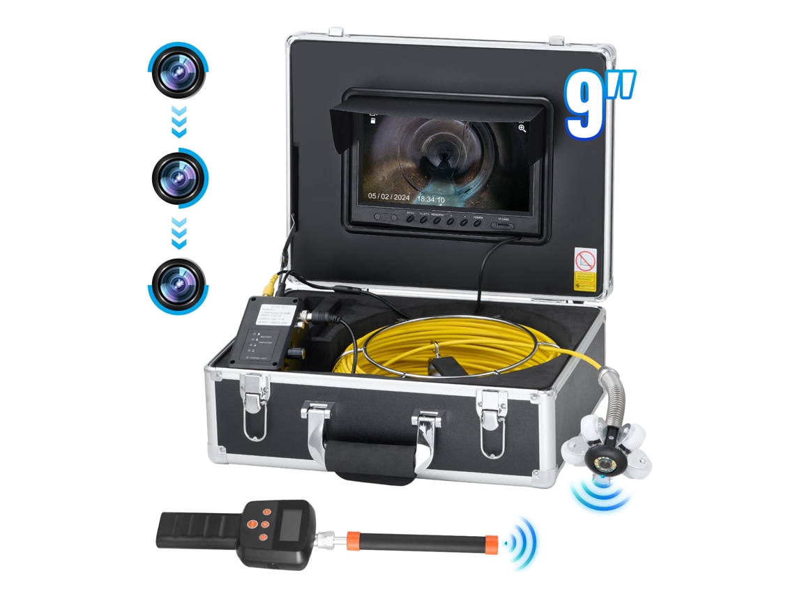 Câmera de esgoto autonivelante Vevor com zoom de 36x 320 x 390 x 155 mm