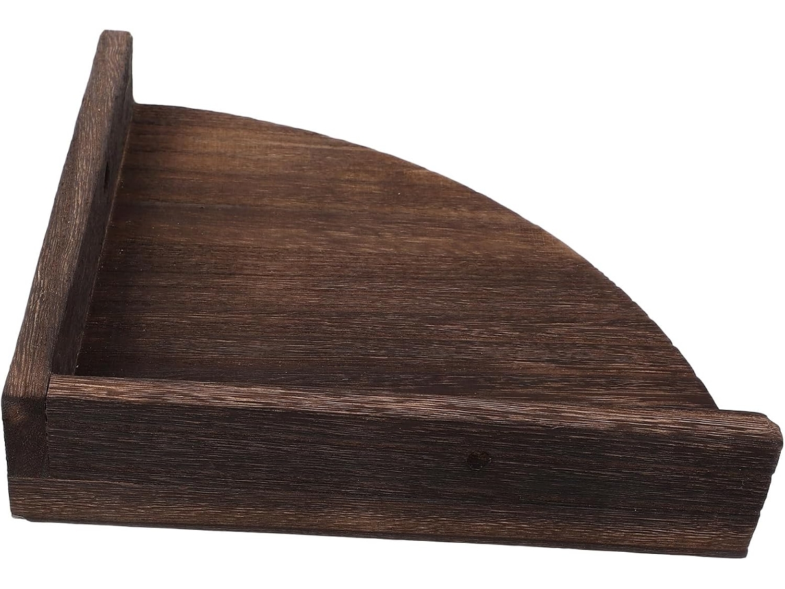 Prateleira Canto Rústica Madeira Maciça Estar Quarto Flutuante Decorativa Funcional Suporte Parede Resistente GOKOCO