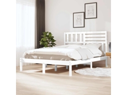 Vidaxl Estrutura De Cama 120x200 Cm Pinho Maciço Branco