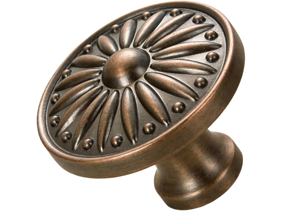 Conjunto De 2 Puxadores Gaveta Em Liga Zinco Para Armários Cozinha, Design Vintage Art Déco Com Efeito Raio De Sol Na