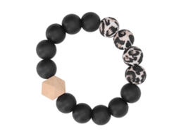 Mali pulseira Chupeta para Bebê Silicone e Madeira de Fava Alivia Dor e Soothing Brinquedo