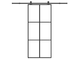 Vidaxl Porta Deslizante C/ Conj. Ferragens 90x205cm Vidro Esg/alumínio