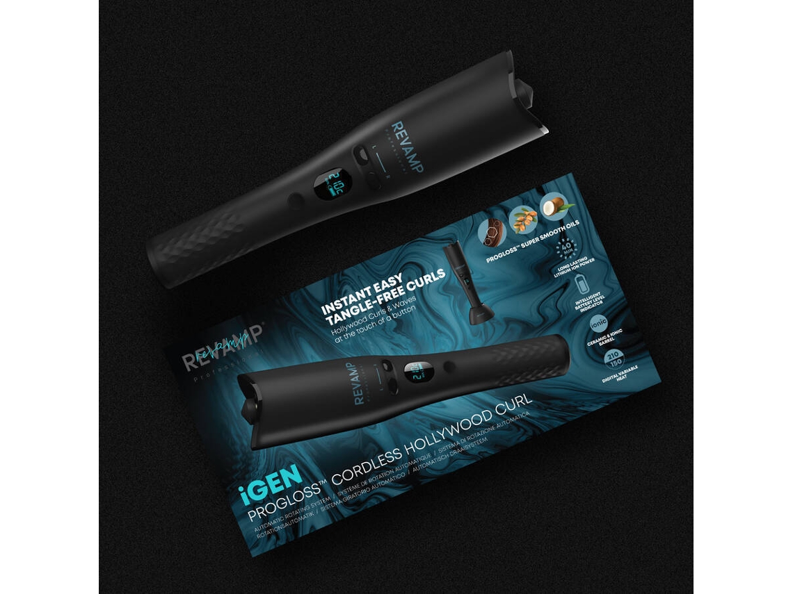 Modelador de Cabelo REVAMP CL-2750-EU2 iGEN Progloss Cordless Hollywood (150-210 ºC - 5 Níveis de temperatura)