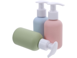 Conjunto De 3 Frascos De Viagem De 100ml Em Plástico Flexível Com Bomba Anti-vazamento, Recarregáveis.