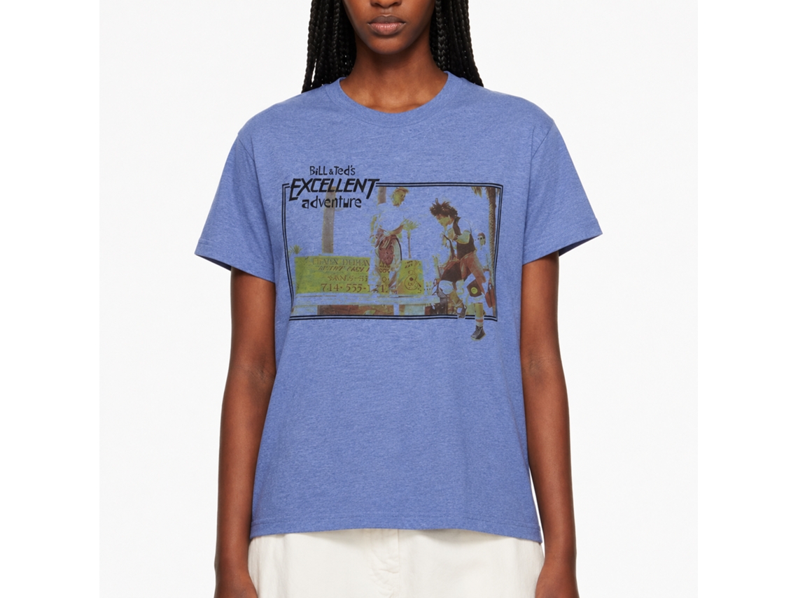 Rockinstone Bill And Ted Rock Sesh Heather Light Blue Adult T-shirt Size:s