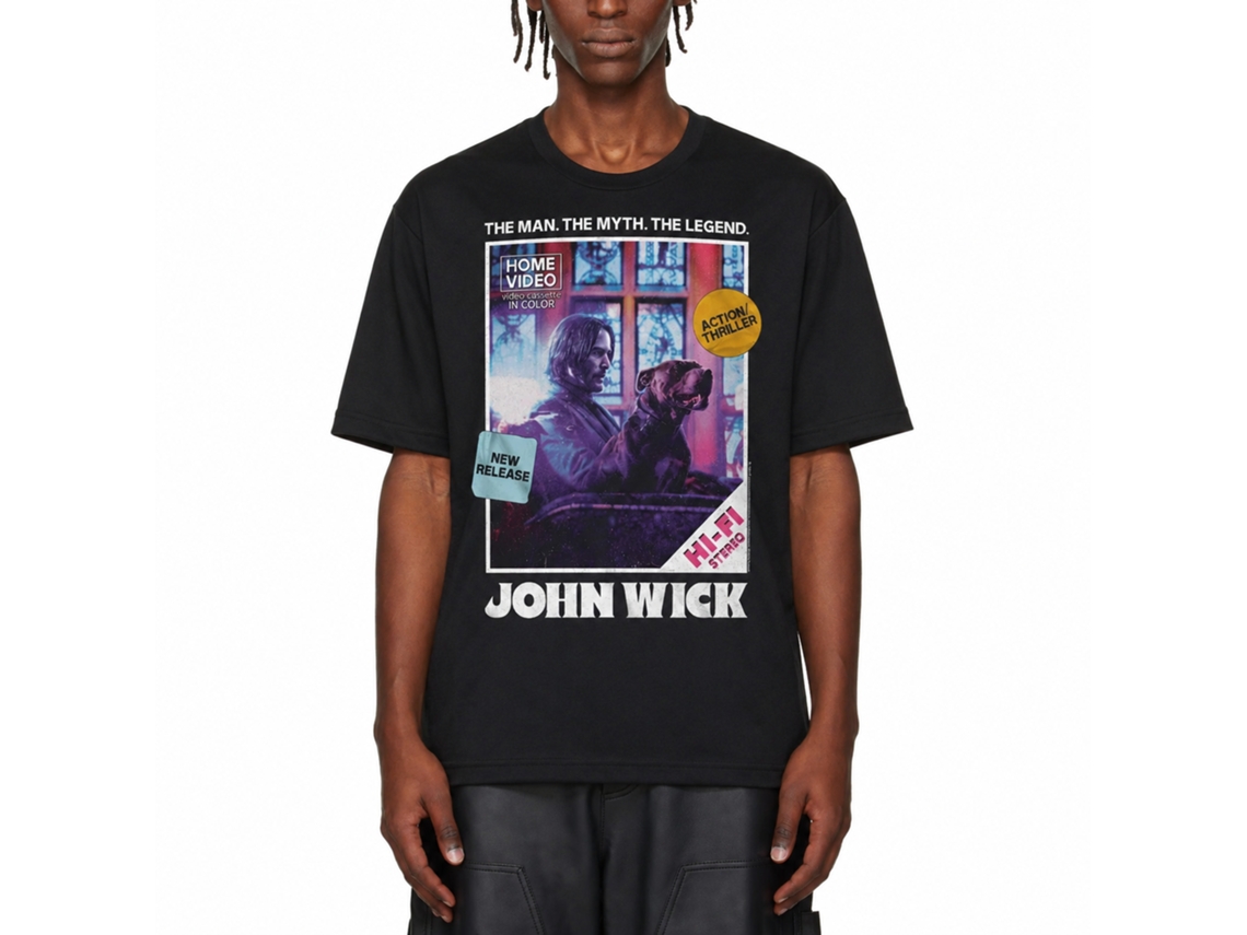 Rockinstone John Wick Vhs Cover Black Adult T-shirt Size:l