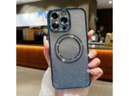 Capa Magnética À Prova De Choque Tpupc Para Iphone 14 Pro Com Glitter Gradiente