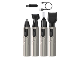 Kit De Cuidados Pessoais 4 Em 1 Sem Fio Removedor De Pêlos Portátil Destacável Bateria Estendida Perfeito Para Barba Nariz Pêlos Sobrancelhas Pêl