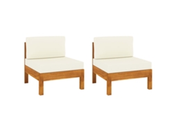 Middle Sofa, Middle Sofas Vidaxl Creme Madeira De Acácia (n/a)