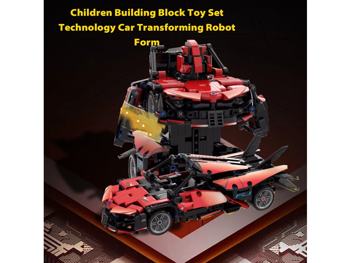 Walshlxq brinquedo de Blocos de Construção para Crianças Carro Transformável em Robô Conjunto de Montagem Tecnológica