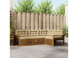 Vidaxl Conjunto De Sofás Para Exterior 4 Unid. Natural E Bege
