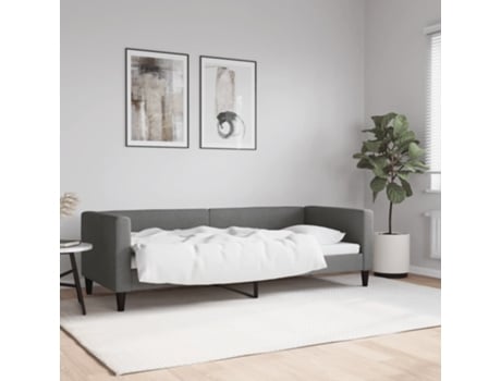 Sofá Cama VIDAXL Tecido Cinzento-escuro (80x200 cm)
