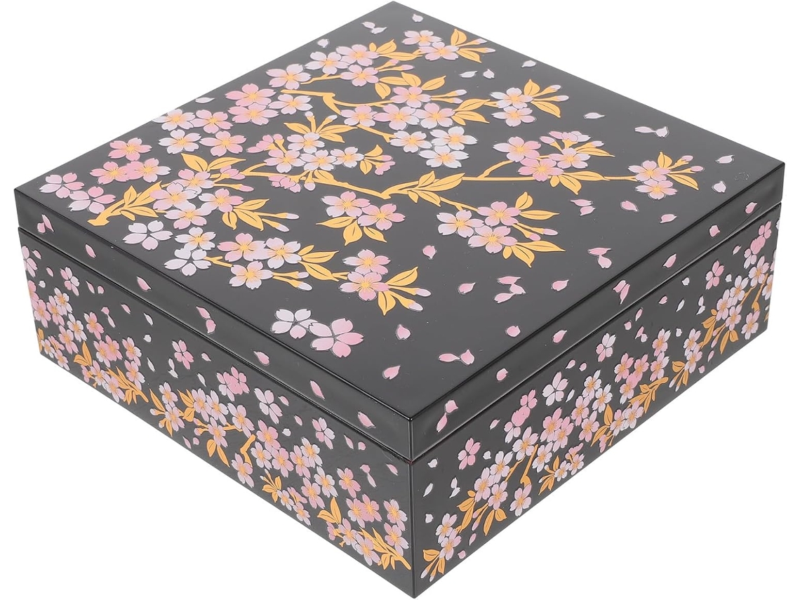 Marmita Japonesa Kichvoe Bento, Grande Capacidade, Design De Flor Cerejeira, Plástico Seguro, Ideal Para Reuniões