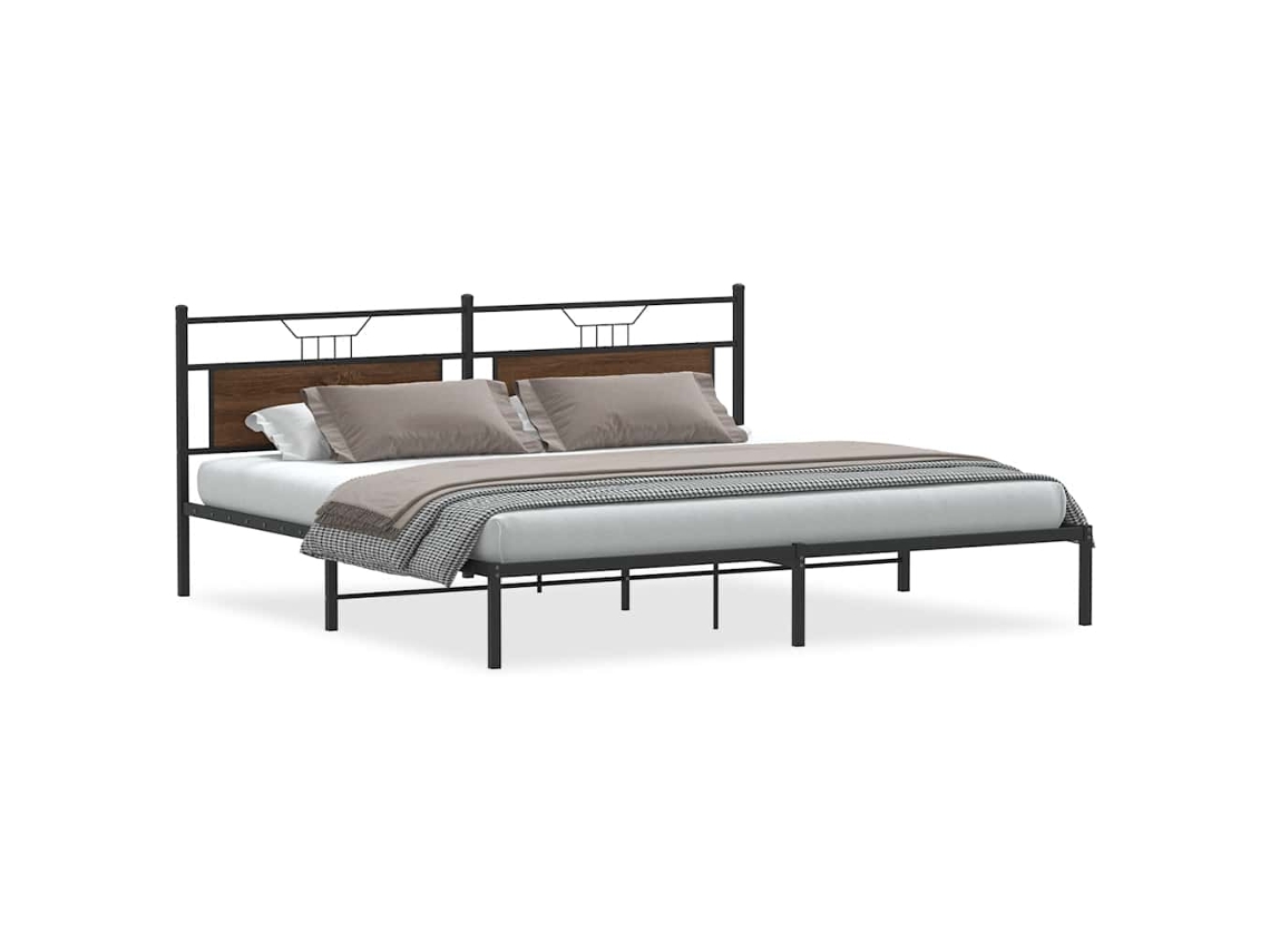 Estrutura de Cama Carvalho Castanho MAISON EXCLUSIVE sem Colchão (193x201 cm)