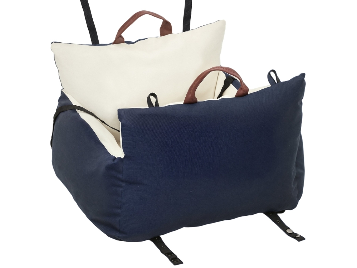Cadeirinha para Carro de Cães 2 Cintos Capas Laváveis 5kg Azul