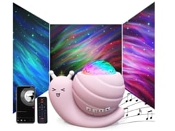 Luz Noturna Do Projetor Star Luzes Do Projetor Aurora Galaxy 4 Em 1 Luzes Noturnas Snail Kids Para Quarto Com Coluna Remota/música Bestvite