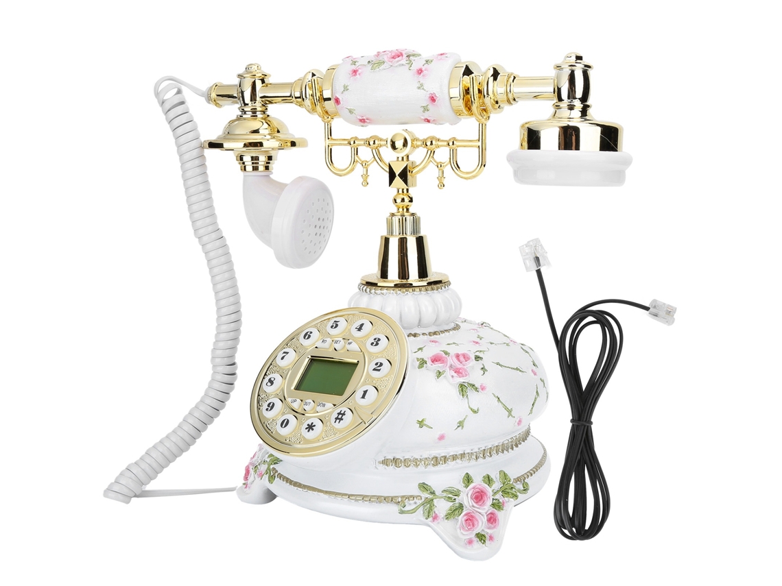 Telefone Fixo Retro Com Discagem Rotativa